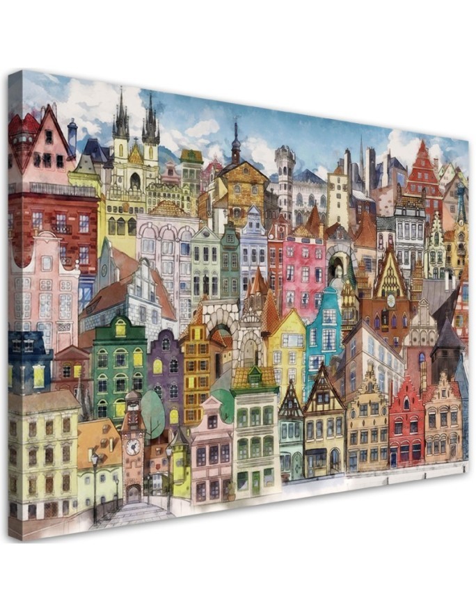 Leinwandbild - Fröhliche Stadt | Feeby