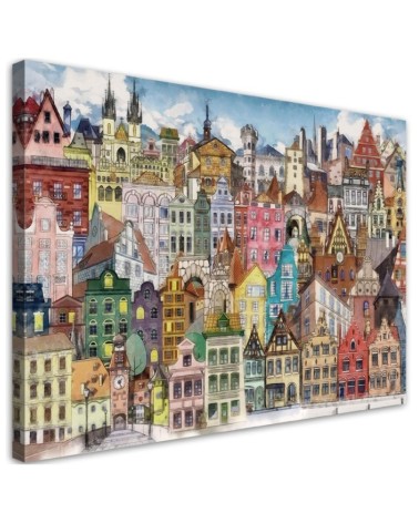 Leinwandbild - Fröhliche Stadt | Feeby