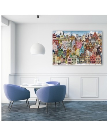Leinwandbild - Fröhliche Stadt | Feeby