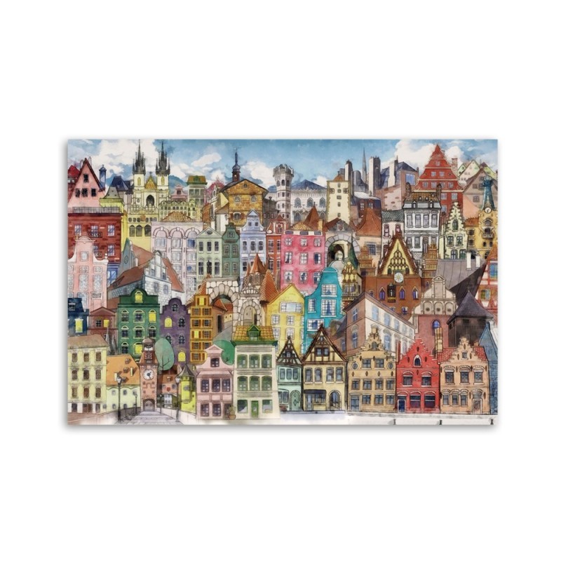 Leinwandbild - Fröhliche Stadt | Feeby