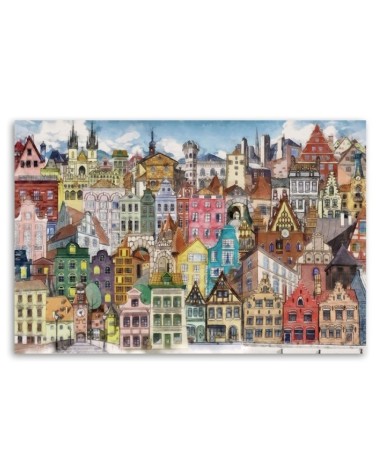 Leinwandbild - Fröhliche Stadt | Feeby