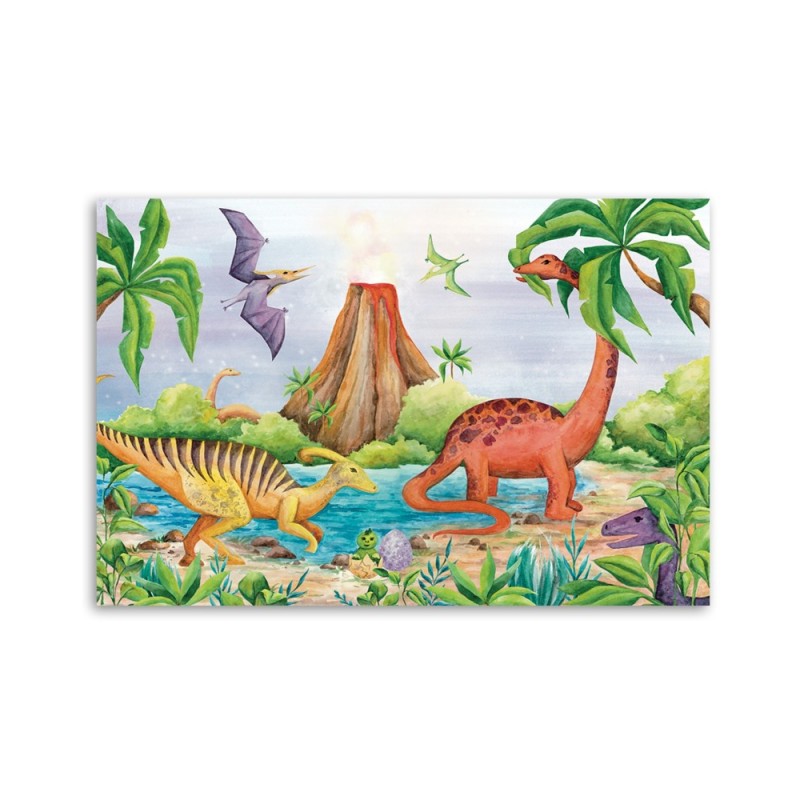 Leinwandbild - Dinosaurier am See | Feeby