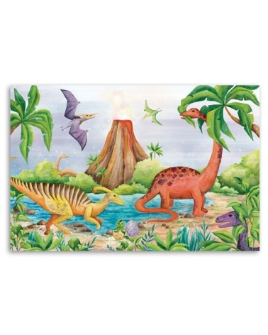 Leinwandbild - Dinosaurier am See | Feeby