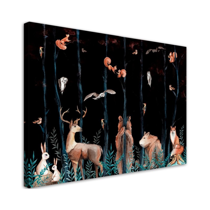 Leinwanddruck - Waldtiere Hirschbär Fuchs | Feeby