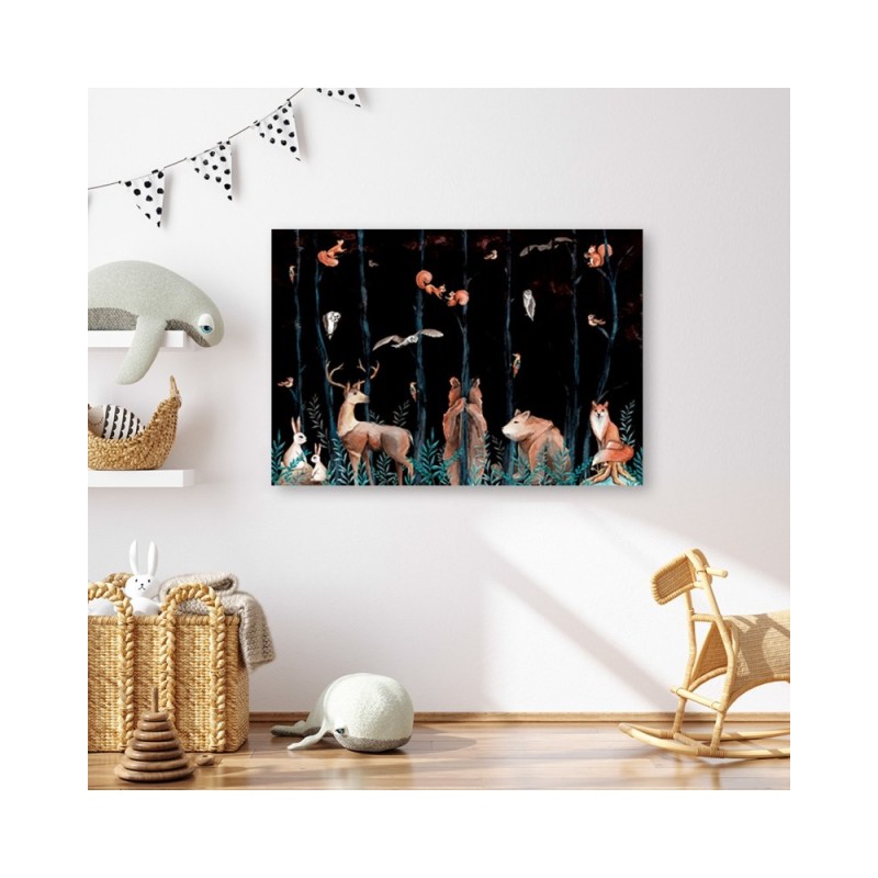 Leinwanddruck - Waldtiere Hirschbär Fuchs | Feeby
