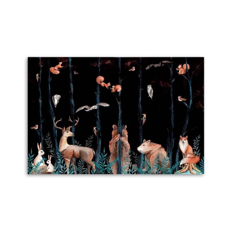 Leinwanddruck - Waldtiere Hirschbär Fuchs | Feeby