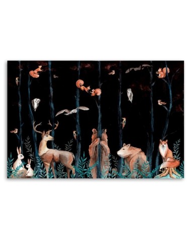 Leinwanddruck - Waldtiere Hirschbär Fuchs | Feeby