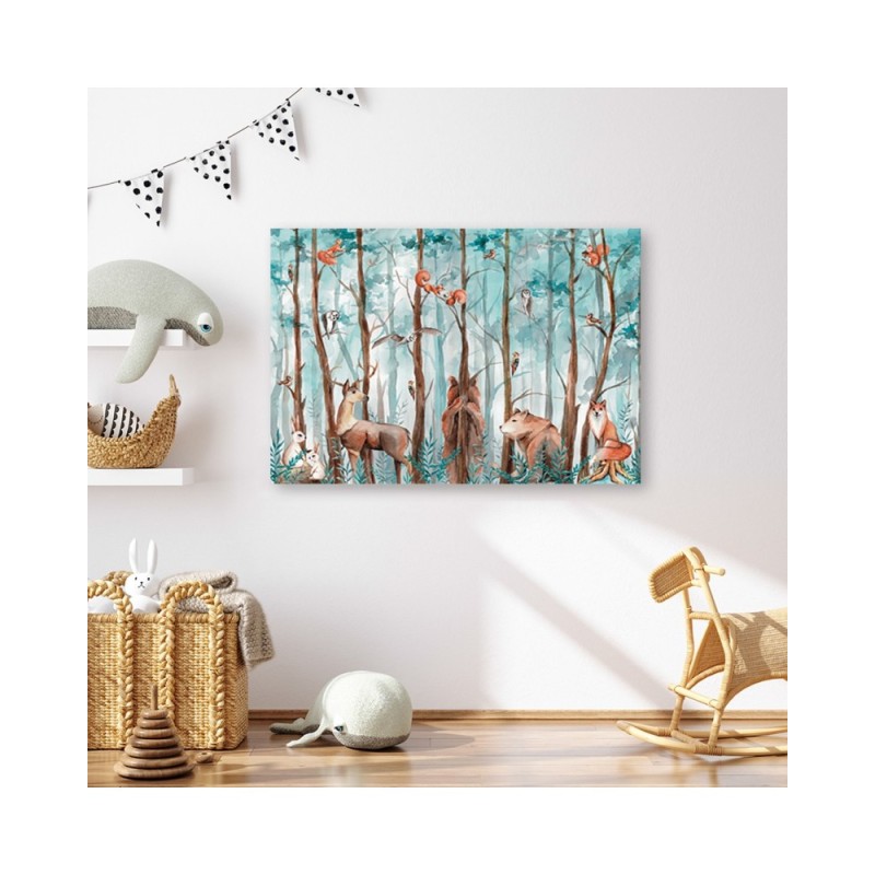 Leinwandbild - Waldtiere Hirschbär Fuchs | Feeby