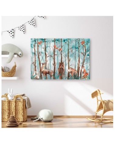 Leinwandbild - Waldtiere Hirschbär Fuchs | Feeby