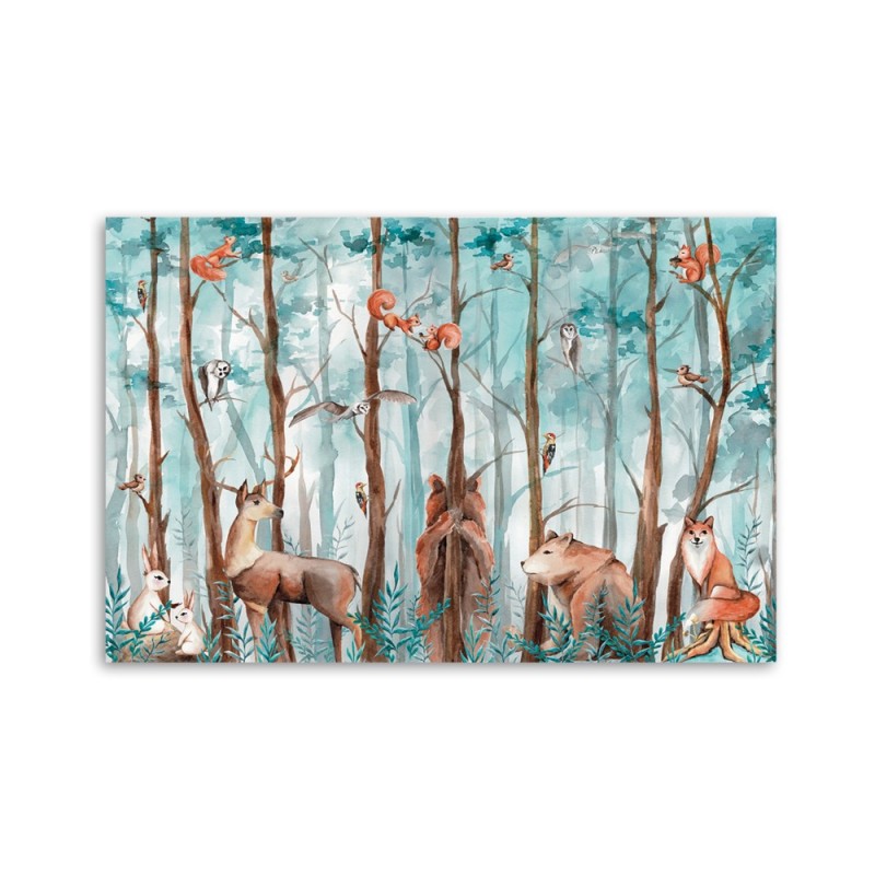 Leinwandbild - Waldtiere Hirschbär Fuchs | Feeby