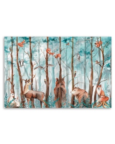 Leinwandbild - Waldtiere Hirschbär Fuchs | Feeby