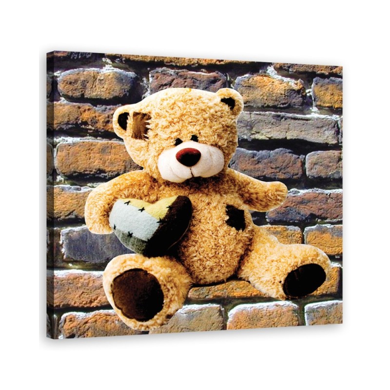 Bild auf Leinwand - Teddybär mit Herz | Feeby