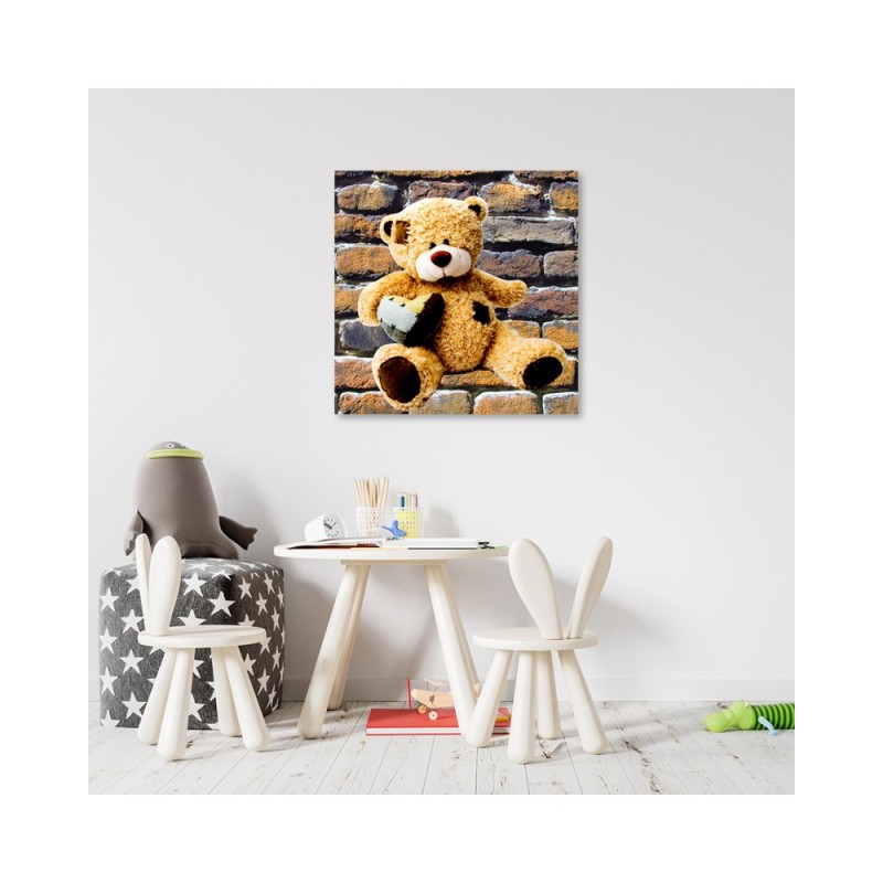 Bild auf Leinwand - Teddybär mit Herz | Feeby