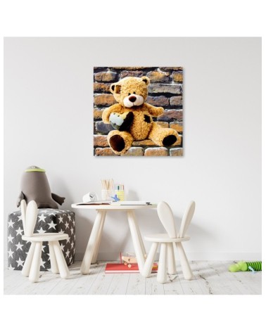 Bild auf Leinwand - Teddybär mit Herz | Feeby