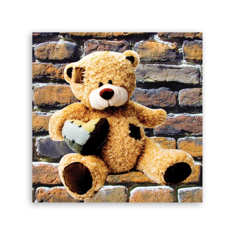 Bild auf Leinwand - Teddybär mit Herz | Feeby