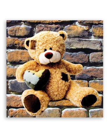 Bild auf Leinwand - Teddybär mit Herz | Feeby