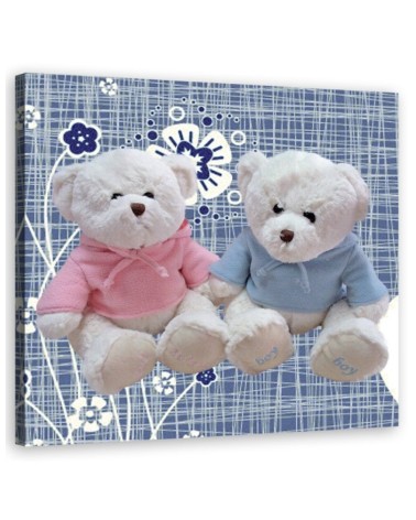 Children's room painting - Two plush teddy bears | FEEBY