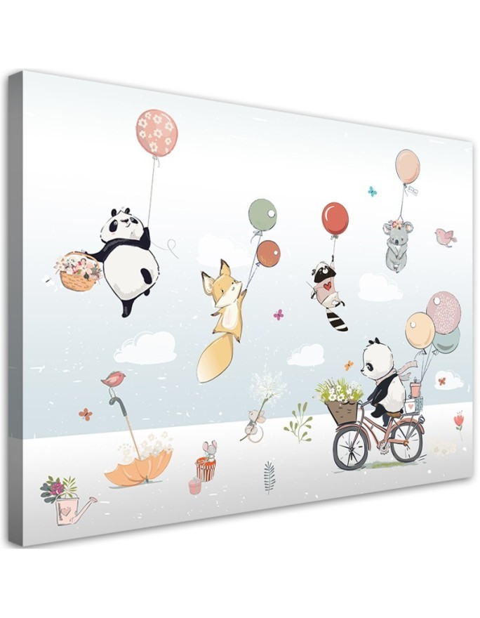 Modernes Wandbild - Bunte Luftballons Tiere | Feeby