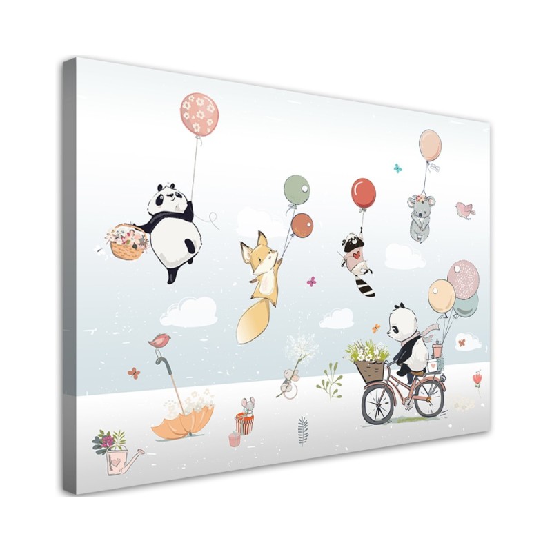 Modernes Wandbild - Bunte Luftballons Tiere | Feeby