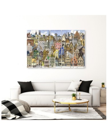 Bild auf Leinwand - Fröhliche Stadt | Feeby