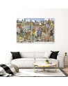 Five-piece canvas painting - Happy city | FEEBY