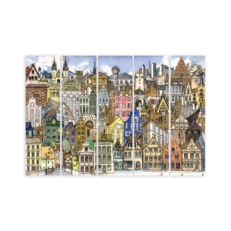 Bild auf Leinwand - Fröhliche Stadt | Feeby