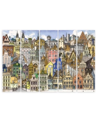 Bild auf Leinwand - Fröhliche Stadt | Feeby