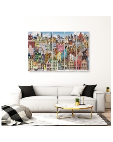 Leinwandbild modern - Fröhliche Stadt | Feeby