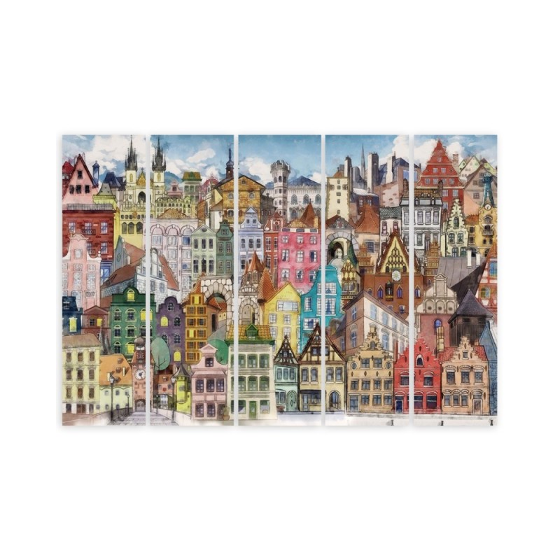 Leinwandbild modern - Fröhliche Stadt | Feeby