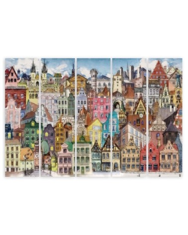 Leinwandbild modern - Fröhliche Stadt | Feeby