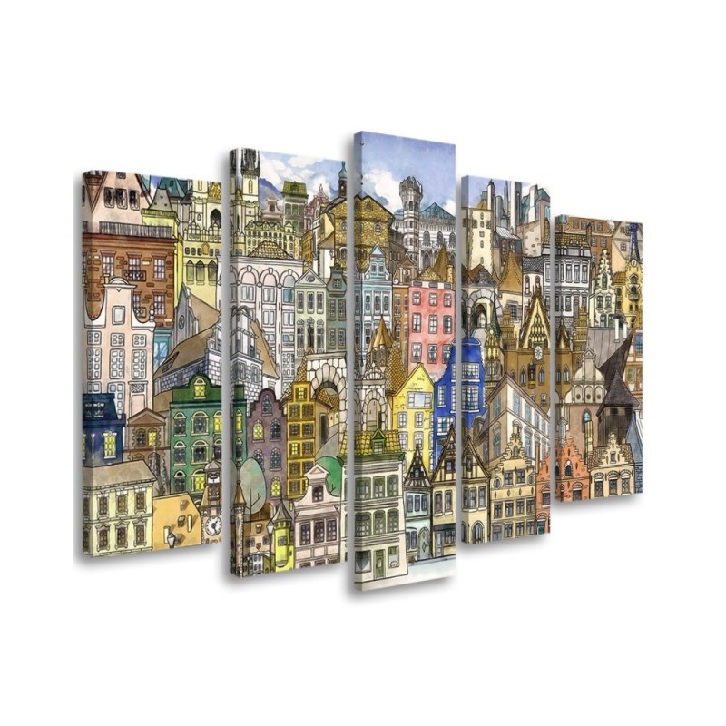 Bild auf Leinwand - Fröhliche Stadt | Feeby