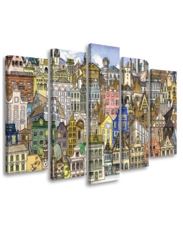 Bild auf Leinwand - Fröhliche Stadt | Feeby