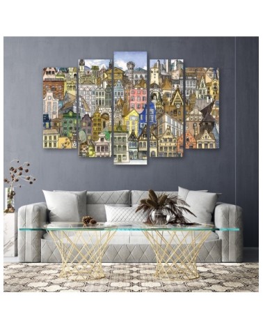 Bild auf Leinwand - Fröhliche Stadt | Feeby