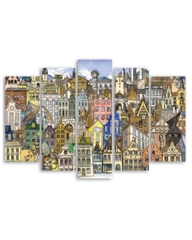 Bild auf Leinwand - Fröhliche Stadt | Feeby