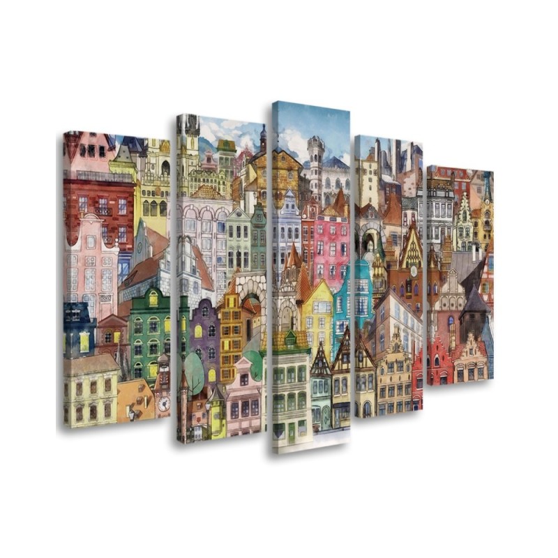 Leinwanddruck - Fröhliche Stadt | Feeby