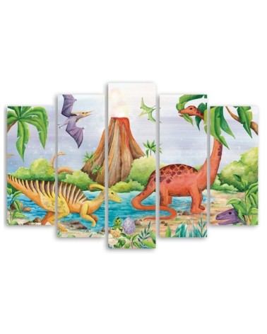 Bild auf Leinwand - Dinosaurier am See | Feeby