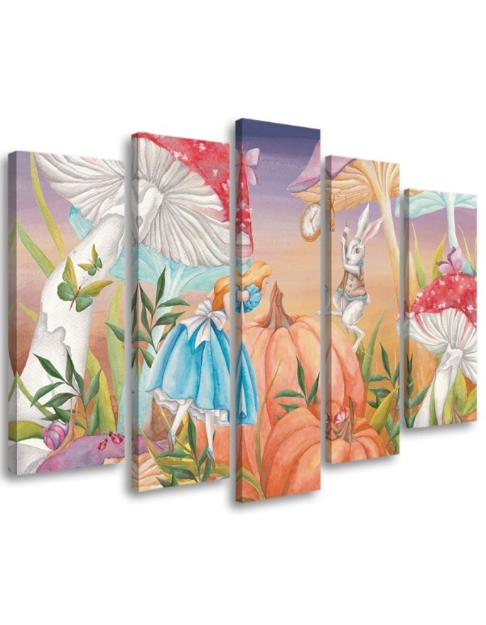 Wandbild für Wohnzimmer - Little Alice im Land der Wunder | Feeby