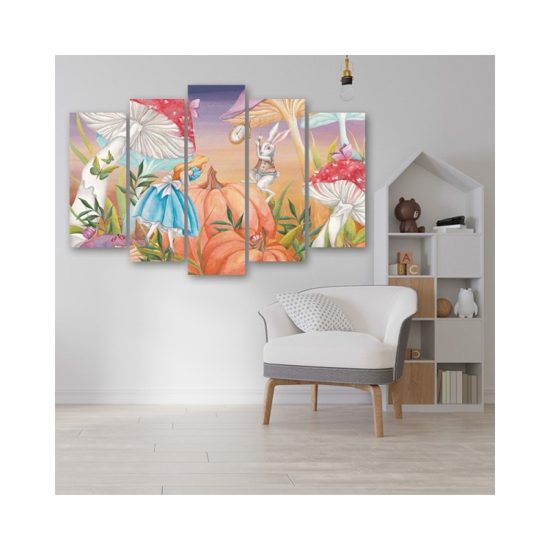 Wandbild für Wohnzimmer - Little Alice im Land der Wunder | Feeby