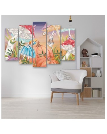 Wandbild für Wohnzimmer - Little Alice im Land der Wunder | Feeby