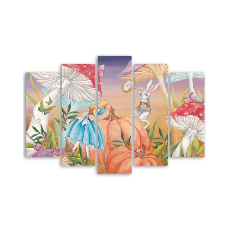 Wandbild für Wohnzimmer - Little Alice im Land der Wunder | Feeby