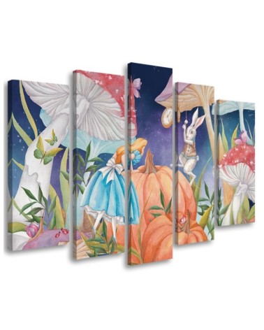 Children's room picture 5-part - Little Alice in the wonderland | FEEBY