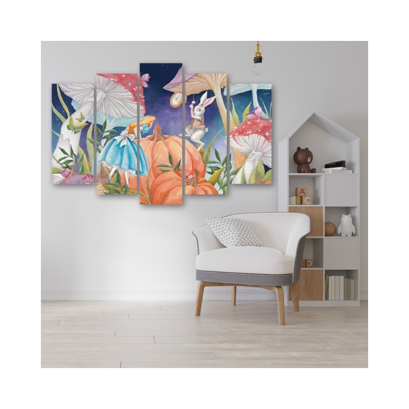 Modernes Wandbild - Little Alice im Land der Wunder | Feeby