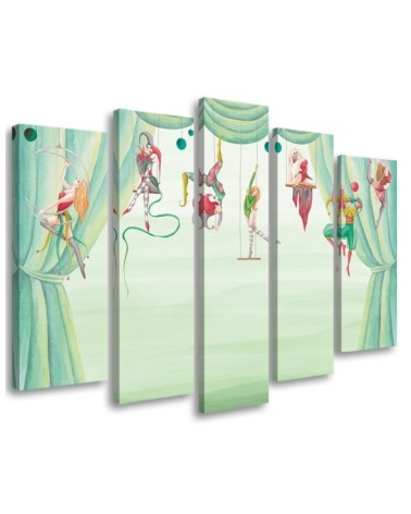 Children's room painting 5 parts - Circus acrobats | FEEBY