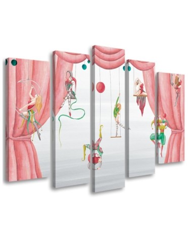 Canvas print for children's room 5 parts - Circus acrobats | FEEBY