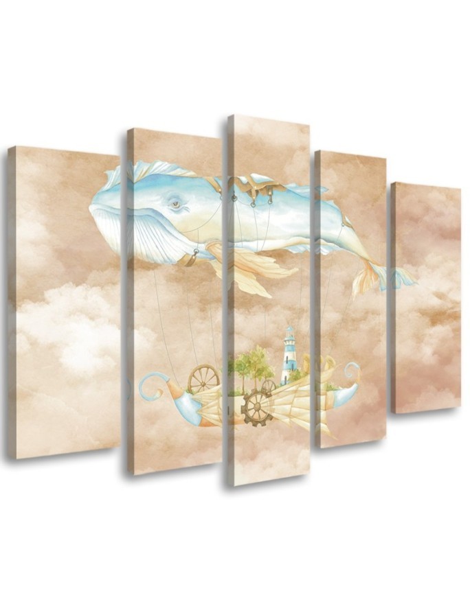 Leinwandbild - Fliegerwal und Schiff | Feeby