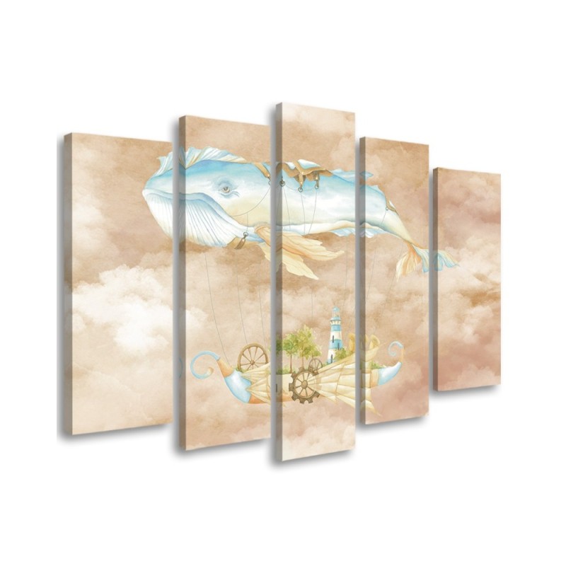 Leinwandbild - Fliegerwal und Schiff | Feeby