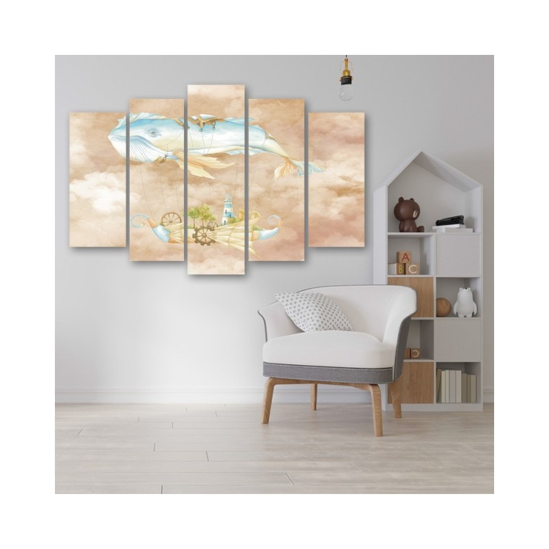 Leinwandbild - Fliegerwal und Schiff | Feeby