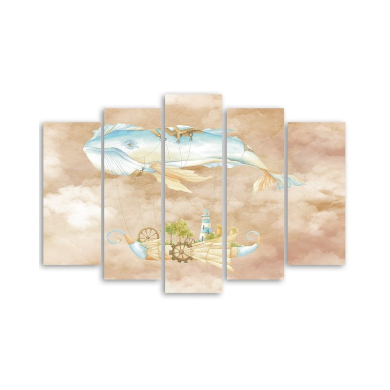 Leinwandbild - Fliegerwal und Schiff | Feeby