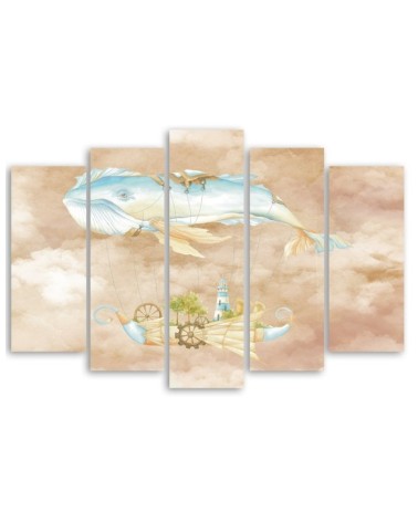 Leinwandbild - Fliegerwal und Schiff | Feeby