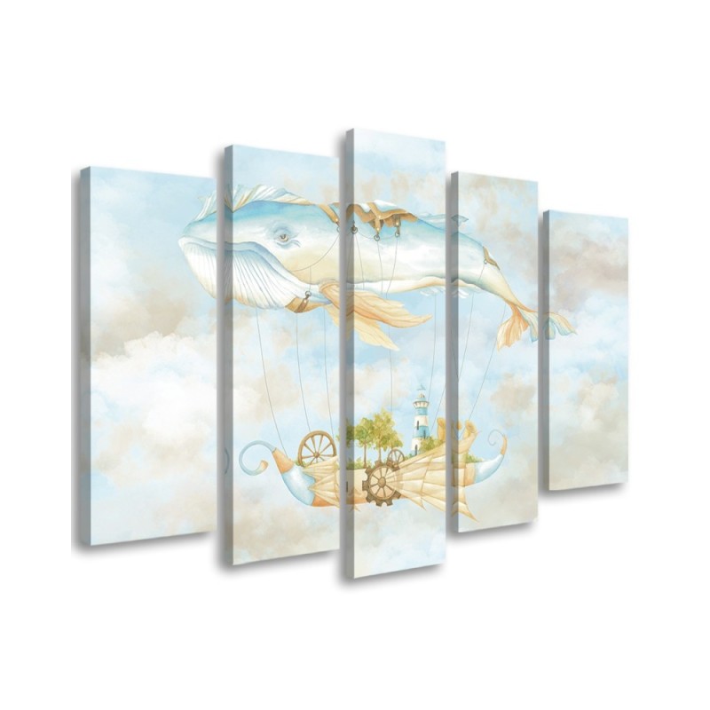 Wandbild für Wohnzimmer - Fliegerwal und Schiff | Feeby